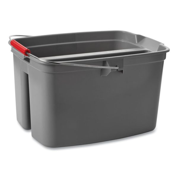 19 Quart Double Utility Pail, Plastic, Gray, 18 x 14.5 x 10 - Image 2