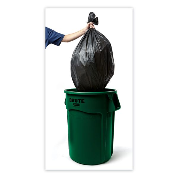 Vented Round Brute Container, 32 gal, Plastic, Dark Green - Image 4