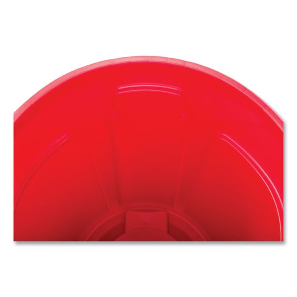 Vented Round Brute Container, 32 gal, Plastic, Red - Image 6