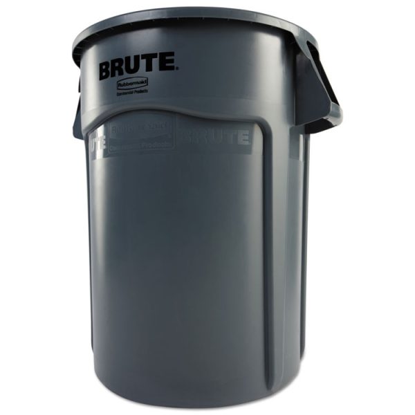 Vented Round Brute Container, 44 gal, Plastic, Gray - Image 2