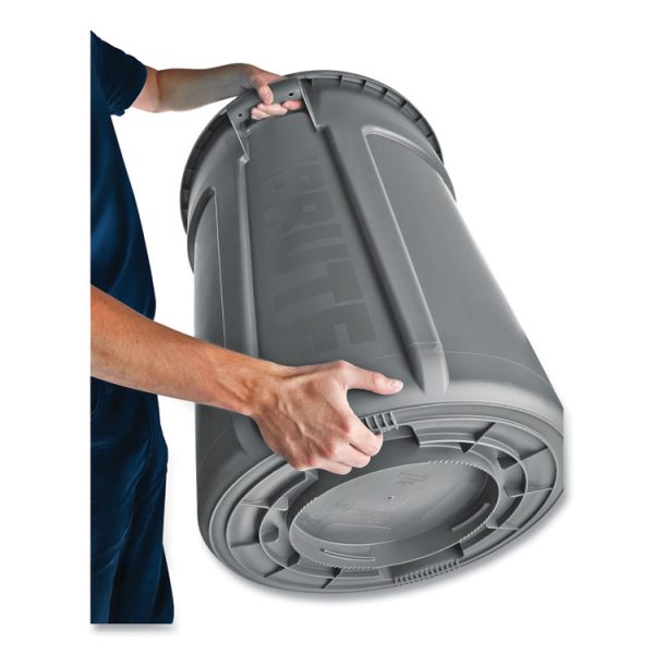 Vented Round Brute Container, 44 gal, Plastic, Gray - Image 5