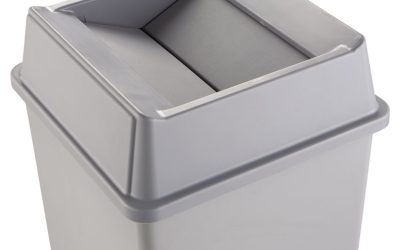 Untouchable Square Swing Top Lid, Plastic, 20.13w X 20.13d X 6.25h, Gray