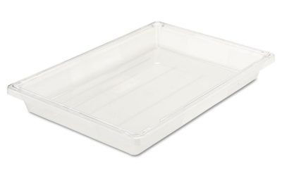 Food/Tote Boxes, 5 gal, 26 x 18 x 3.5, Clear, Plastic