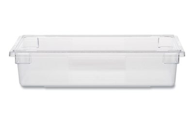 Food/Tote Boxes, 8.5 gal, 26 x 18 x 6, Clear, Plastic