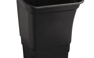 Optional Utility Cart Refuse/Utility Bin, 8 gal, Polyethylene, Black