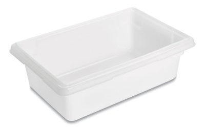 Food/Tote Boxes, 3.5 gal, 18 x 12 x 6, White, Plastic
