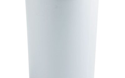 Untouchable Half-Round Plastic Receptacle, 21 gal, Plastic, Gray