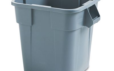 Square Brute Container, 28 gal, Polyethylene, Gray