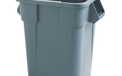Square Brute Container, 40 gal, Polyethylene, Gray