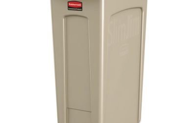 Slim Jim with Venting Channels, 23 gal, Plastic, Beige