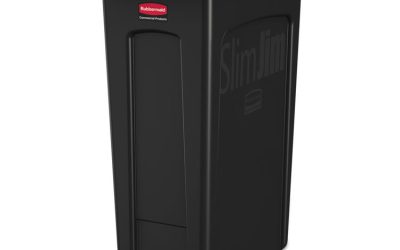 Slim Jim with Venting Channels, 23 gal, Plastic, Black