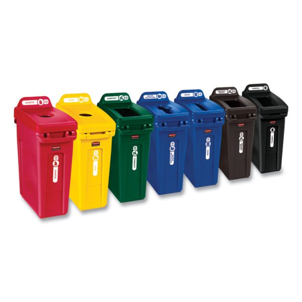 Slim Jim with Venting Channels, 23 gal, Plastic, Black - Image 3