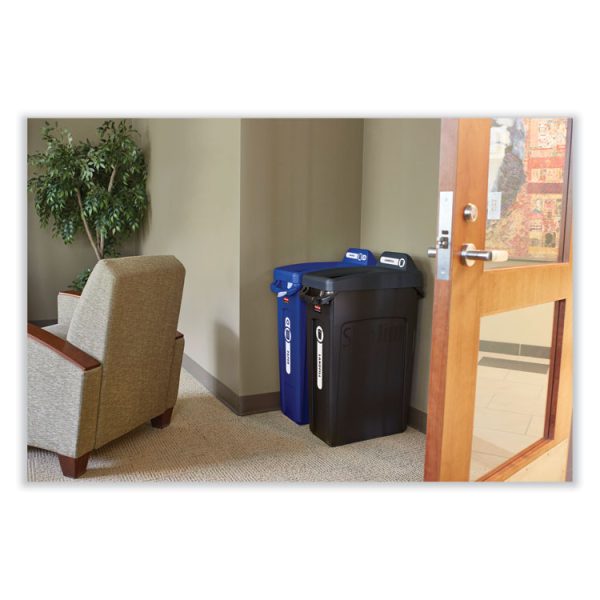 Slim Jim with Venting Channels, 23 gal, Plastic, Black - Image 5