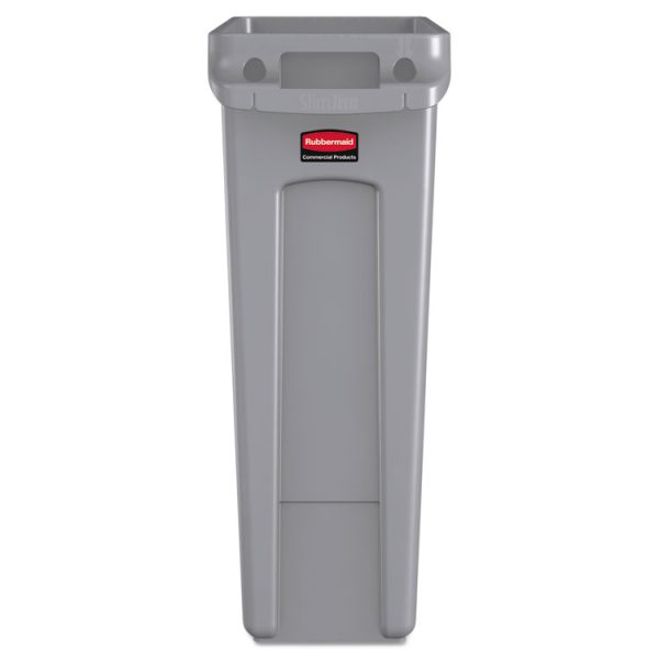 Slim Jim with Venting Channels, 23 gal, Plastic, Gray - Image 2