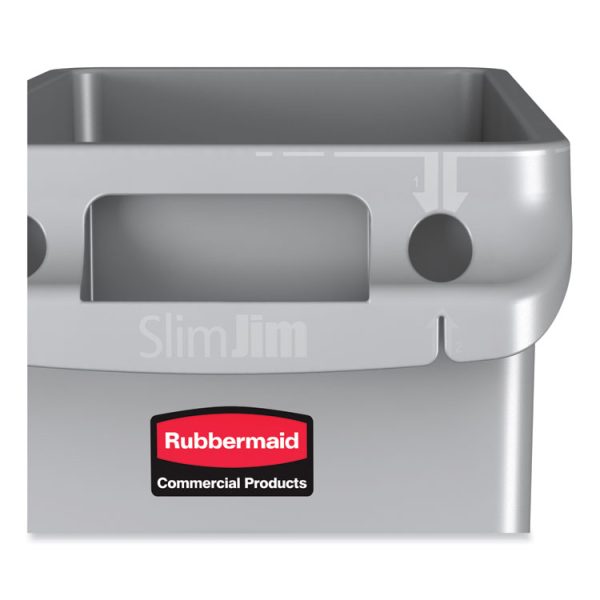 Slim Jim with Venting Channels, 23 gal, Plastic, Gray - Image 5