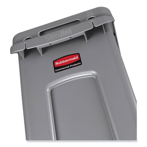Slim Jim with Venting Channels, 23 gal, Plastic, Gray - Image 9
