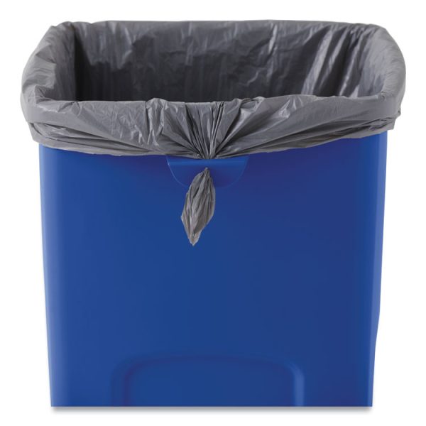Untouchable Square Waste Receptacle, 23 gal, Plastic, Blue - Image 3