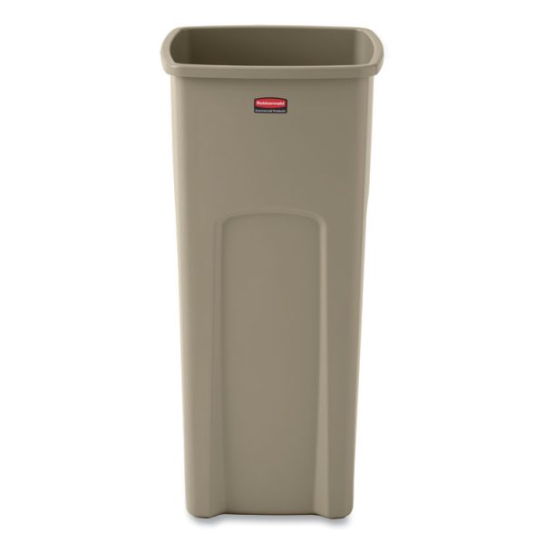 Untouchable Square Waste Receptacle, 23 gal, Plastic, Beige - Image 3
