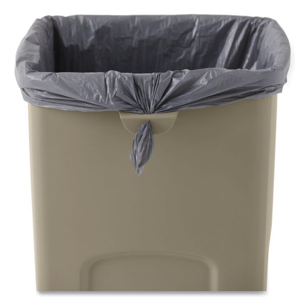 Untouchable Square Waste Receptacle, 23 gal, Plastic, Beige - Image 4