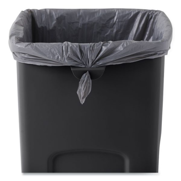 Untouchable Square Waste Receptacle, 23 gal, Plastic, Black - Image 2