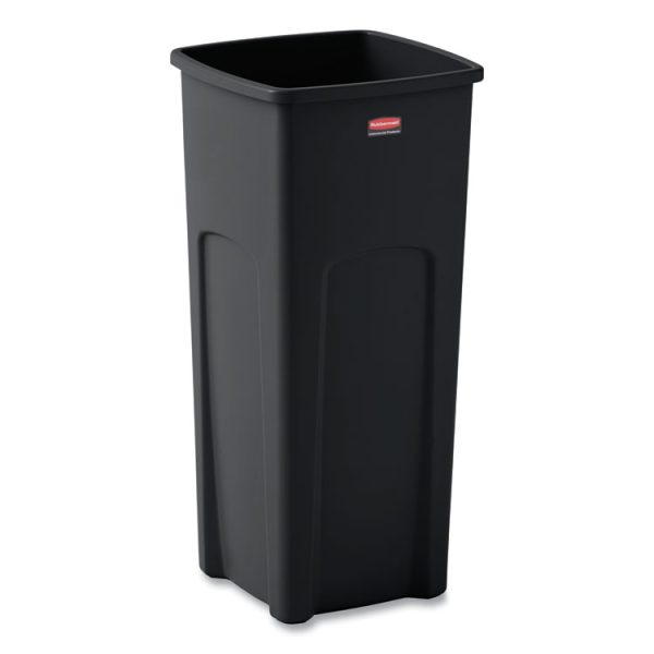 Untouchable Square Waste Receptacle, 23 gal, Plastic, Black - Image 4