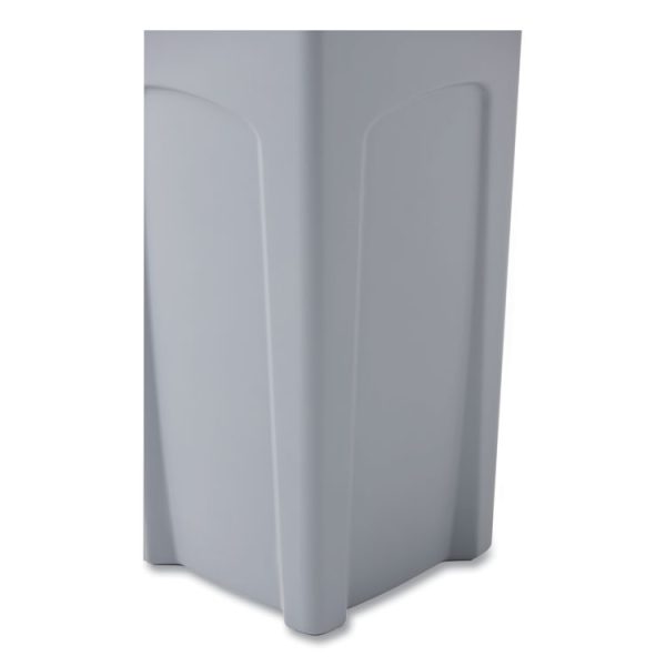 Untouchable Square Waste Receptacle, 23 gal, Plastic, Gray - Image 3