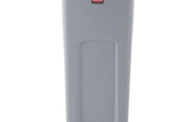 Untouchable Square Waste Receptacle, 23 gal, Plastic, Gray