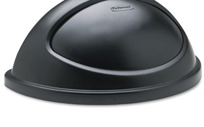 Untouchable Plastic Half-Round Lid, 21.38w X 12.38d X 9.13h, Black