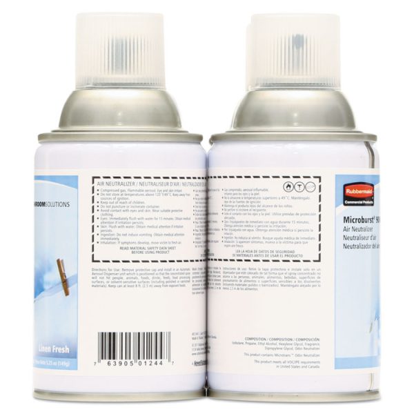 Tc Microburst 9000 Air Freshener Refill, Linen Fresh, 5.3 Oz Aerosol Spray, 4/carton - Image 2