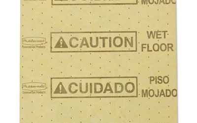 Over-the-Spill Pad, Caution Wet Floor, 16 oz, 16.5 x 20, 22 Sheets/Pad