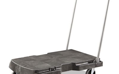 Triple Trolley Platform Truck with Angled-Loop Handle, 500 lb Capacity, 20.5 x 32.5 x 35, Black