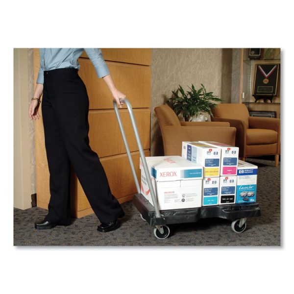 Triple Trolley Platform Truck with Angled-Loop Handle, 500 lb Capacity, 20.5 x 32.5 x 35, Black - Image 3