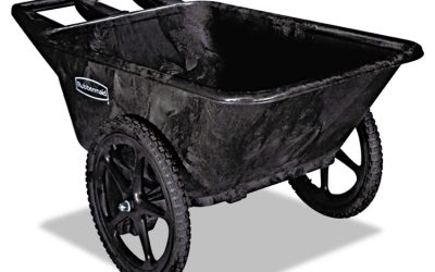 Big Wheel Agriculture Wheelbarrow, 300 lb Capacity, 32.75″ x 58″ x 28.25″, Black