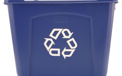 Stacking Recycle Bin, 14 gal, Polyethylene, Blue