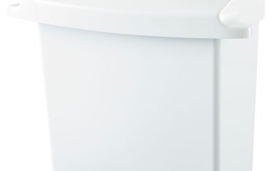 Sanitary Napkin Receptacle with Rigid Liner, Plastic, White