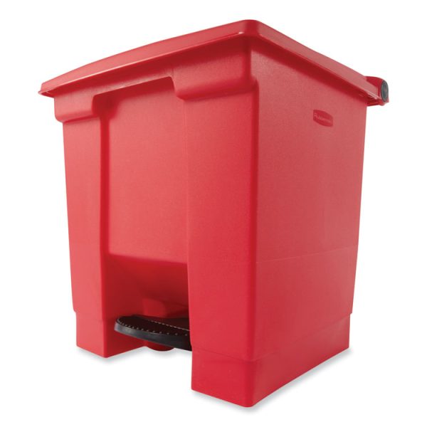 Indoor Utility Step-On Waste Container, 8 gal, Plastic, Red - Image 5