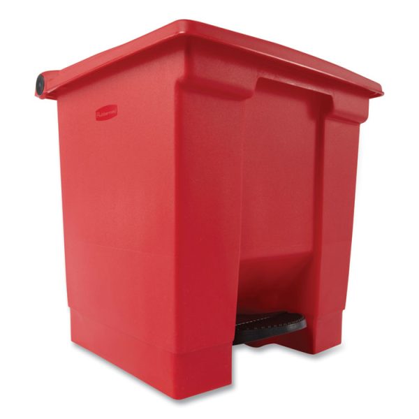 Indoor Utility Step-On Waste Container, 8 gal, Plastic, Red - Image 6