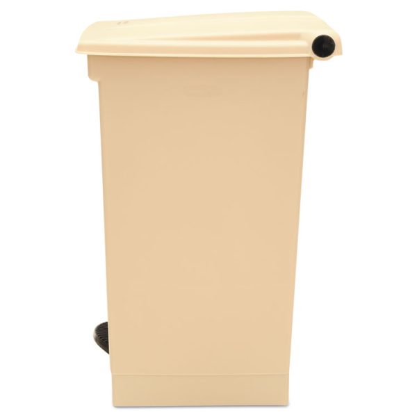 Indoor Utility Step-On Waste Container, 12 gal, Plastic, Beige - Image 2
