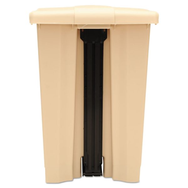 Indoor Utility Step-On Waste Container, 12 gal, Plastic, Beige - Image 3