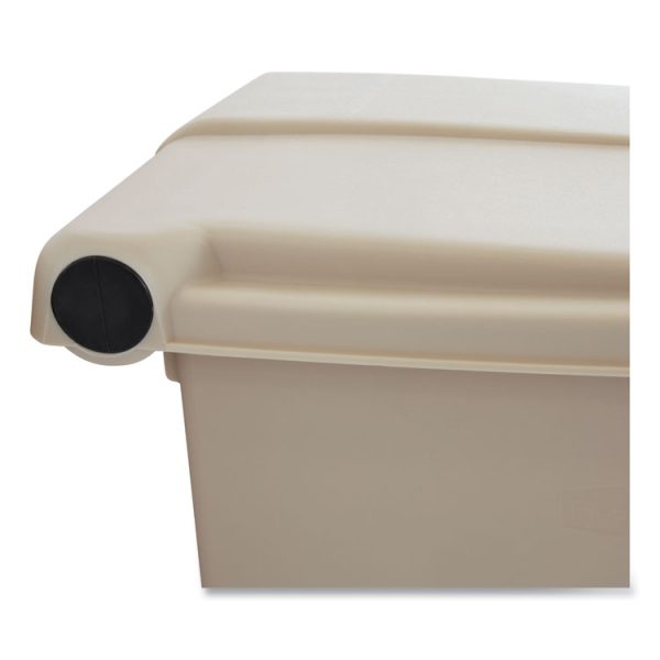 Indoor Utility Step-On Waste Container, 12 gal, Plastic, Beige - Image 7