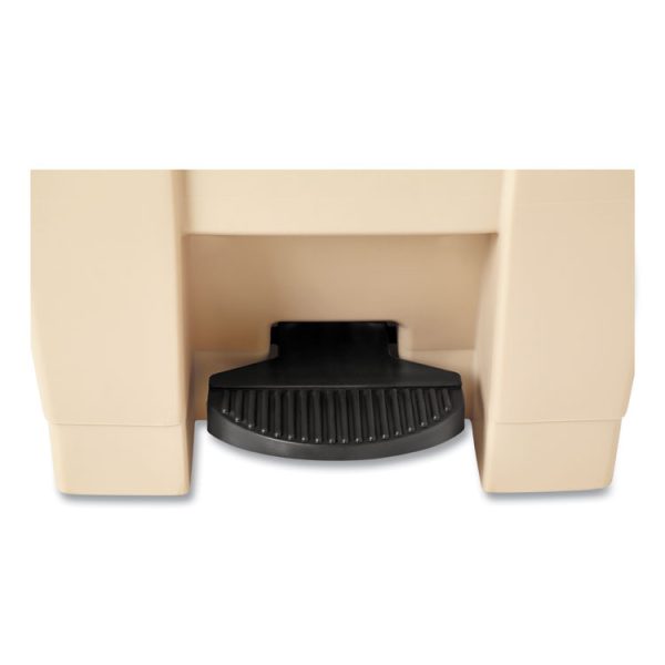 Indoor Utility Step-On Waste Container, 12 gal, Plastic, Beige - Image 6