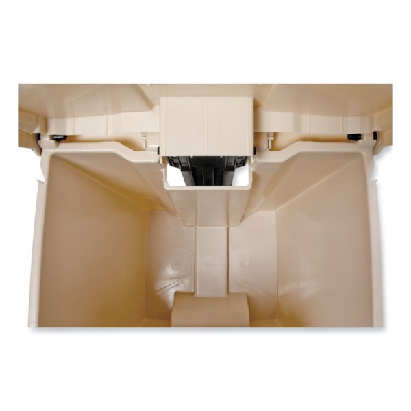 Indoor Utility Step-On Waste Container, 12 gal, Plastic, Beige - Image 9