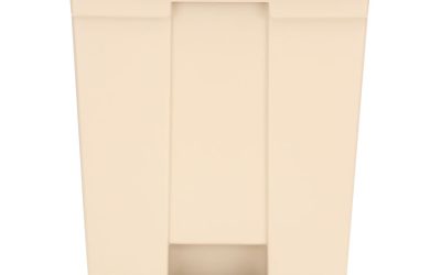 Legacy Step-On Receptacle, 18 gal, Polyethylene, Beige