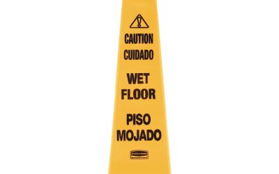 Multilingual Wet Floor Safety Cone, 12.25 X 12.25 X 36