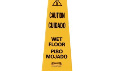 Multilingual Wet Floor Safety Cone, 10.55 X 10.5 X 25.63, Yellow
