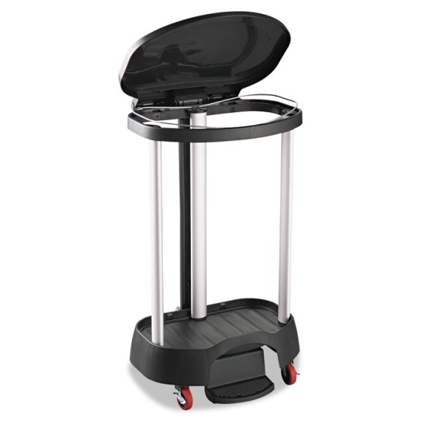 Premium Step-On Linen Hamper, 30 Gal, 20.38w X 22.25d X 37.88h, Aluminum/plastic, Black - Image 2