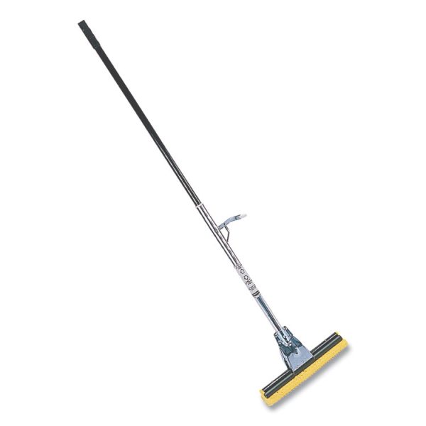 Steel Sponge Mop, 12" Wide Yellow Cellulose Sponge Head, Bronze Steel Handle - Image 2