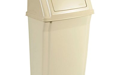 Slim Jim Wall-Mounted Container, 15 gal, Plastic, Beige