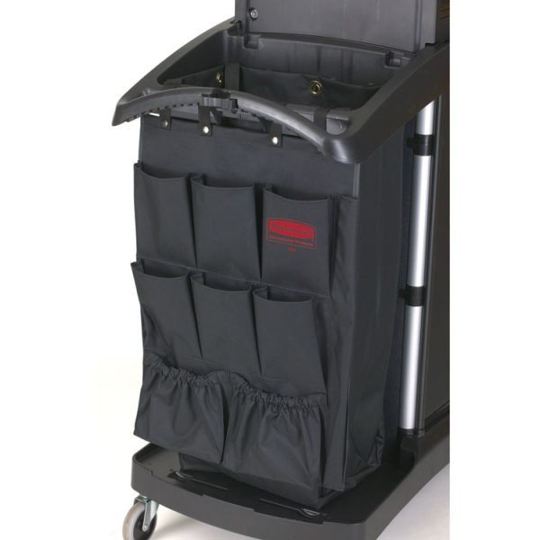 Fabric 9-Pocket Cart Organizer, 19.75 X 1.5 X 28, Black - Image 3