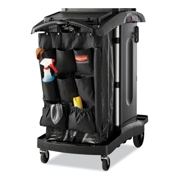 Fabric 9-Pocket Cart Organizer, 19.75 X 1.5 X 28, Black - Image 4